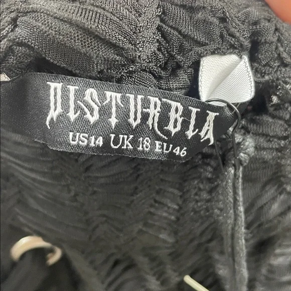 Disturbia NWT Agitate Textured Jersey Split Maxi Skirt Black - Picture 3 of 6